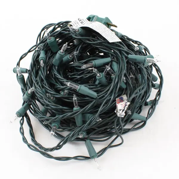 Champion Light Electric Co Ltd Warm White Incand String Lights 43' Green Cord