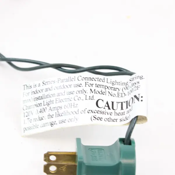 Champion Light Electric Co Ltd Warm White Incand String Lights 43' Green Cord