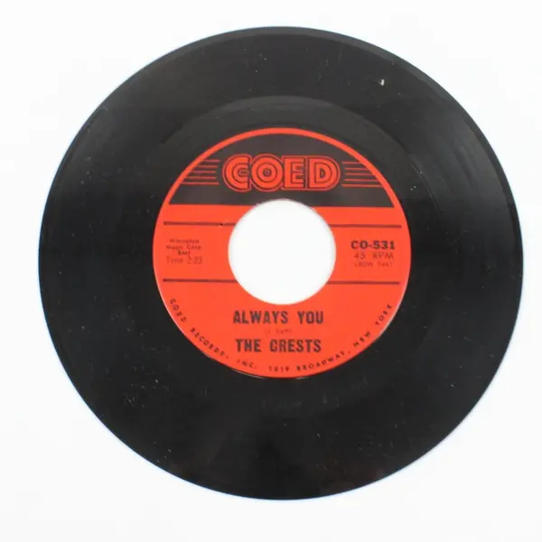 The Crests Trouble in Paradise/ Always You 7" Vinyl Record Coed CO-531