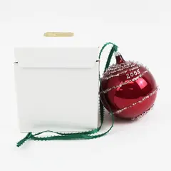 Christmas Cottage 2005 Red Beaded Holiday Ornament Original Gift Box