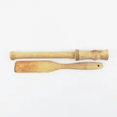 Lot of 2 Wooden Kitchen Utensils Cooking Tools