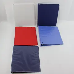 Lot of 5 3-Ring Binders Red White Blue School Office 1"