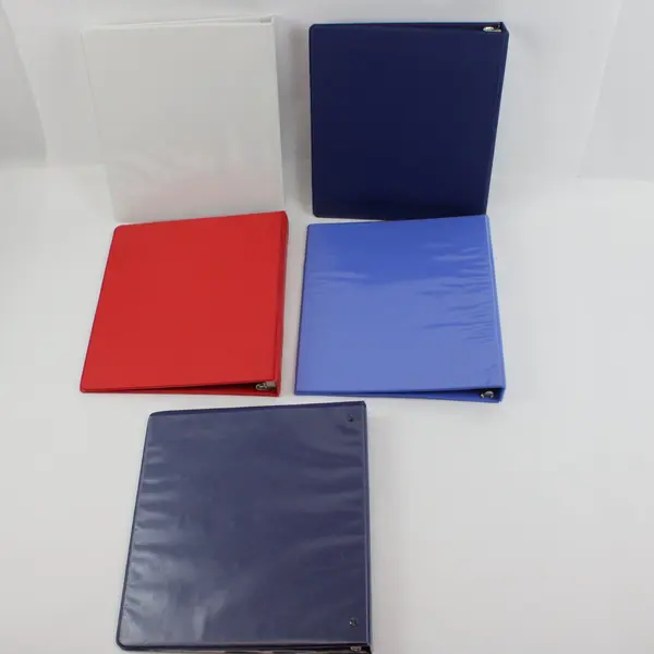 Lot of 5 3-Ring Binders Red White Blue School Office 1"
