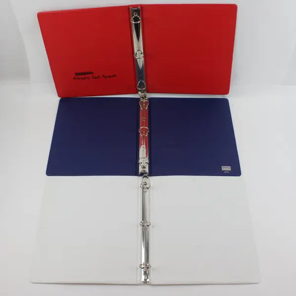 Lot of 5 3-Ring Binders Red White Blue School Office 1"