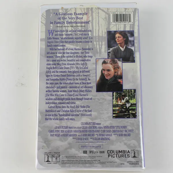 Columbia Pictures Little Women 1995 VHS Winona Ryder Susan Sarandon
