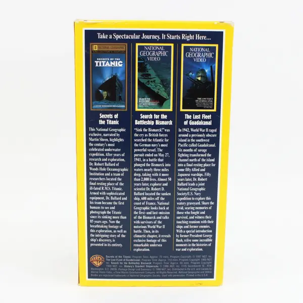 National Geo History's Greatest Shipwrecks 3-Tape VHS Set Titanic, etc. 1998