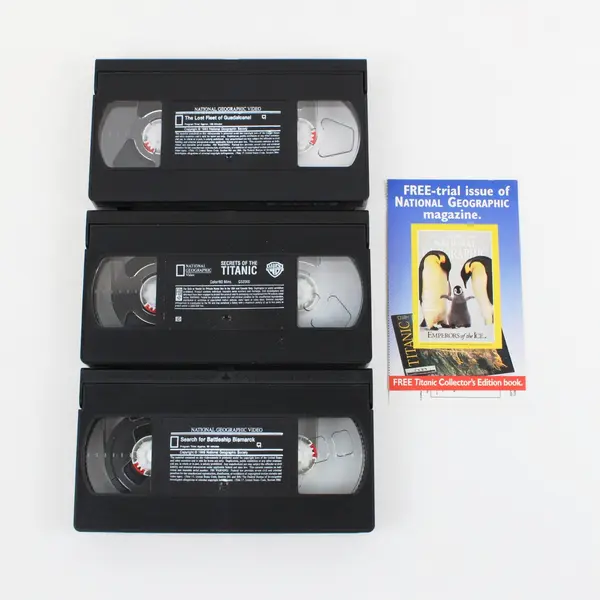 National Geo History's Greatest Shipwrecks 3-Tape VHS Set Titanic, etc. 1998
