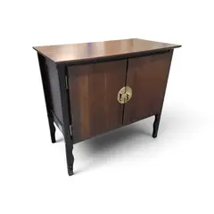 Dark Wood Cabinet With Brass Lock Hardware - Local Pickup Only