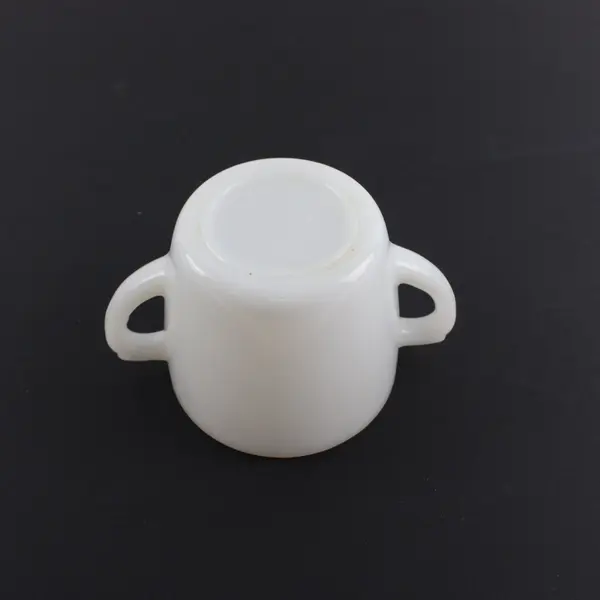 Double Handled Oven-Safe Fire King Cup in Flower Motif 