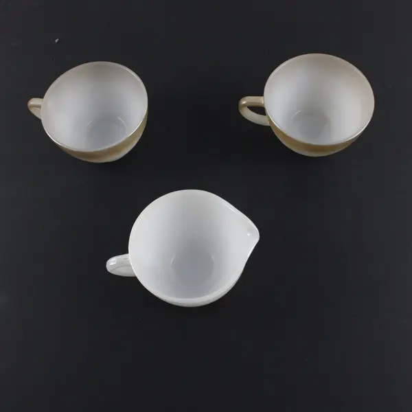 Heat Proof 3-Piece Tea Set 2 Cups Creamer