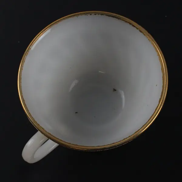 Lot of 6 Fire King White Gold Trim Teacups Used