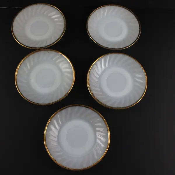 Five Fire King Ware 5 Saucers
