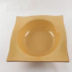 Prego Tabletops Unlimited Large Square Winged Ceramic Bowl Yellow