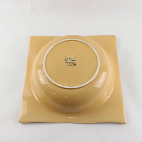 Prego Tabletops Unlimited Large Square Winged Ceramic Bowl Yellow