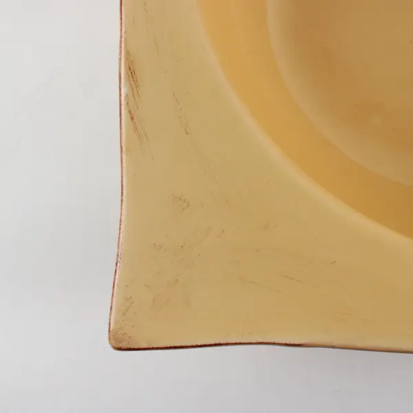 Prego Tabletops Unlimited Large Square Winged Ceramic Bowl Yellow