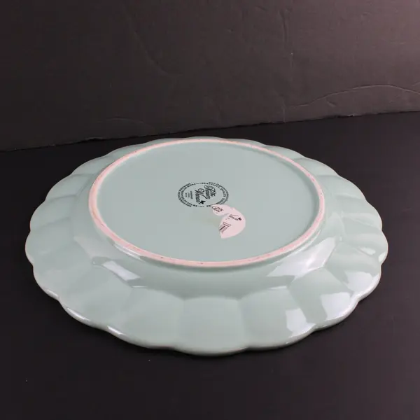 Pioneer Woman Luster Teal 10.5" Scalloped Dinner Plate