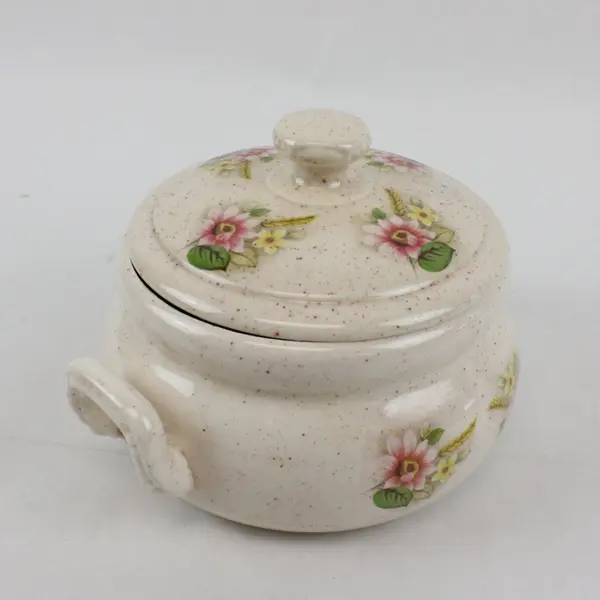Vintage Hall's Rose White Covered Beanpot Casserole Kitchenware