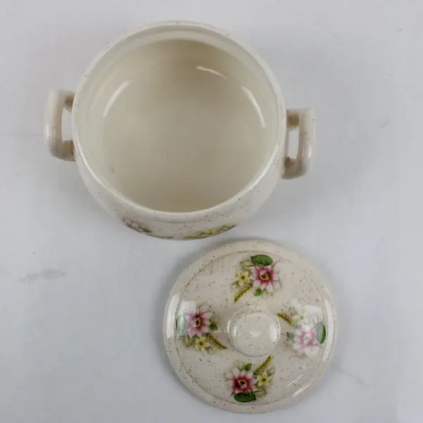Vintage Hall's Rose White Covered Beanpot Casserole Kitchenware