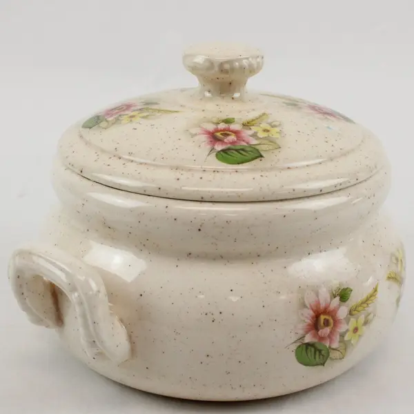 Vintage Hall's Rose White Covered Beanpot Casserole Kitchenware