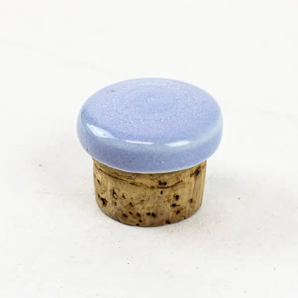 Vintage 1950s Blue Ceramic Baby Food Warmer 3 Compartments Stopper