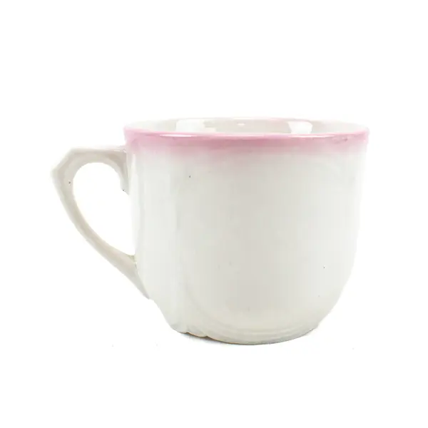 Vintage Porcelain Child's Cup Victorian Transferware Pink Trim