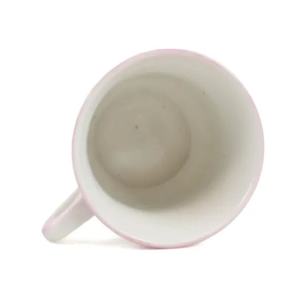 Vintage Porcelain Child's Cup Victorian Transferware Pink Trim