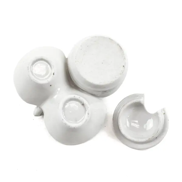 White Ceramic Jam Jar Condiment Dish Double-Lobed Saucer Handle