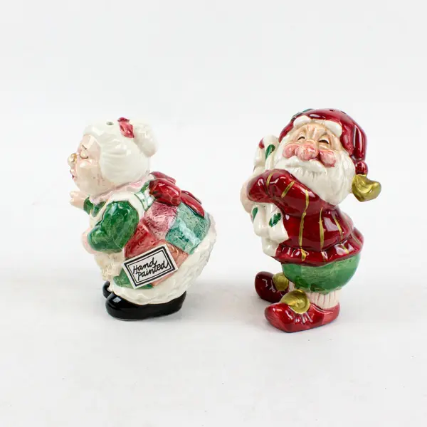 Fitz & Floyd Santa & Mrs. Claus Salt Pepper Shakers Set 2 1990