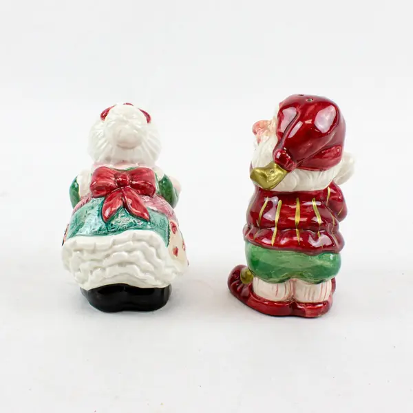 Fitz & Floyd Santa & Mrs. Claus Salt Pepper Shakers Set 2 1990