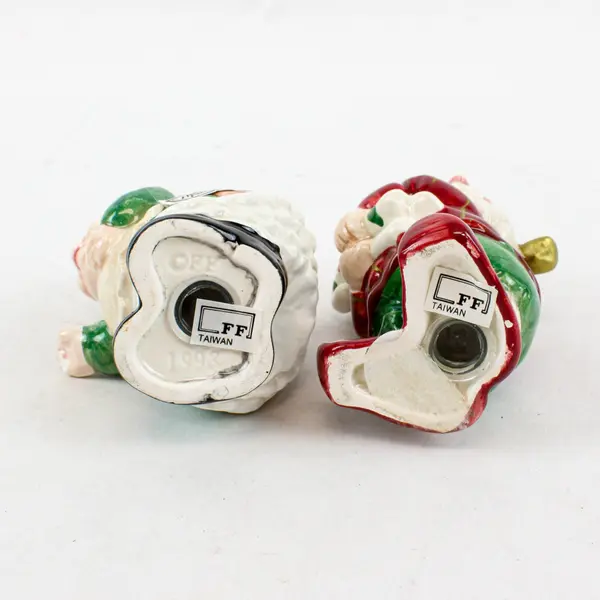 Fitz & Floyd Santa & Mrs. Claus Salt Pepper Shakers Set 2 1990