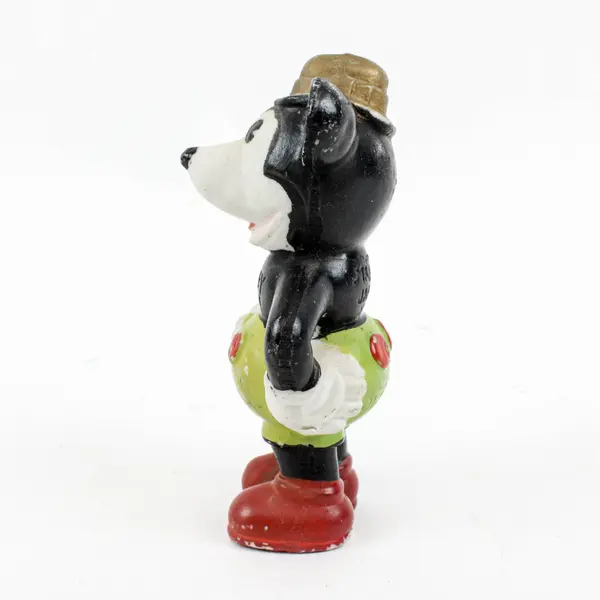 Disney 1930s Mickey Mouse With Cane Hand-Painted Bisque Figurine
