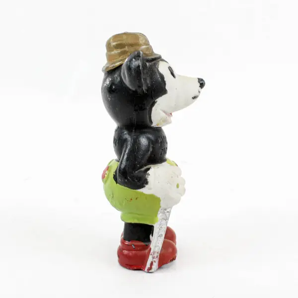 Disney 1930s Mickey Mouse With Cane Hand-Painted Bisque Figurine