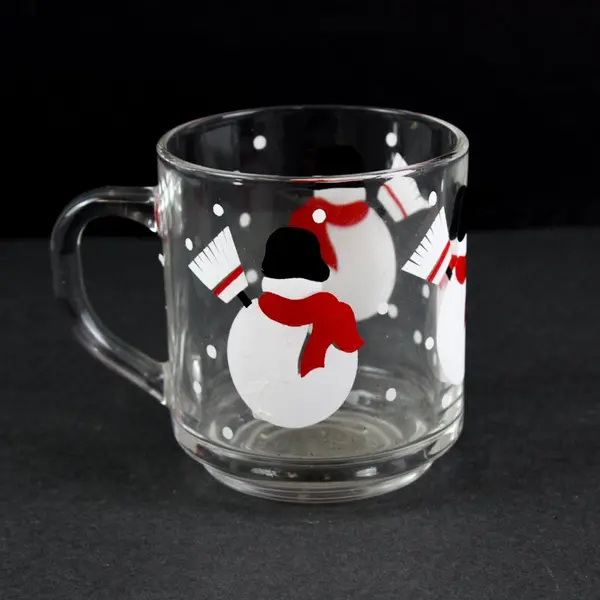 Lot of 3 Crate & Barrel Glass Christmas Mugs