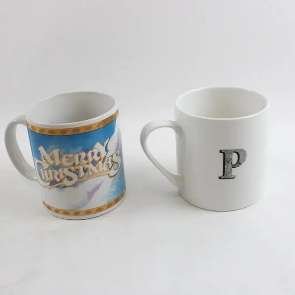 Lot of 2 Mugs Tom Rubel Studio Collection Santa's Animal Kingdom Queens Alphabet