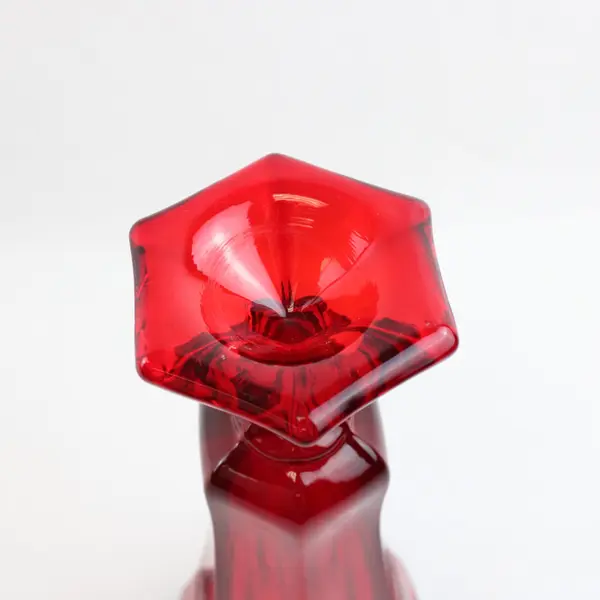 Fostoria Ruby Red Coin Dot Footed Bud Vase Vintage Glass 8 Inch