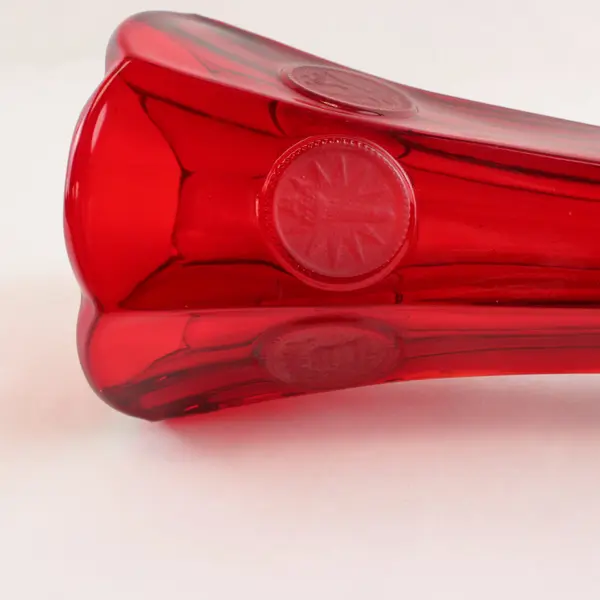 Fostoria Ruby Red Coin Dot Footed Bud Vase Vintage Glass 8 Inch