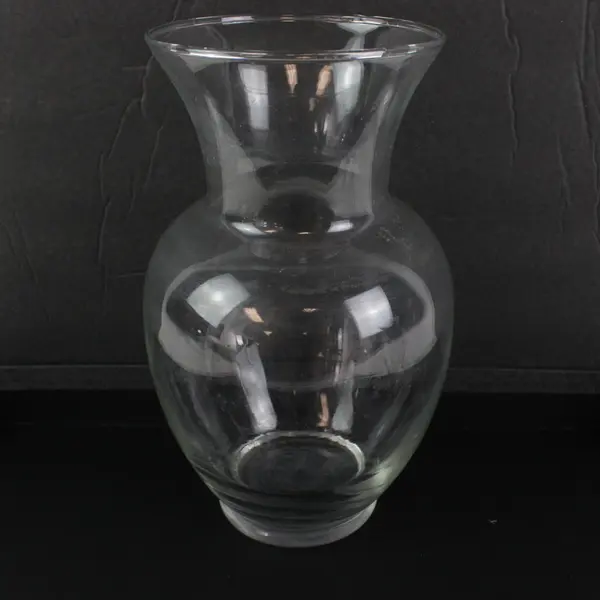 Lot of 2 Clear Glass Trumpet Bulb Vases Floral Centerpiece Wedding Decor