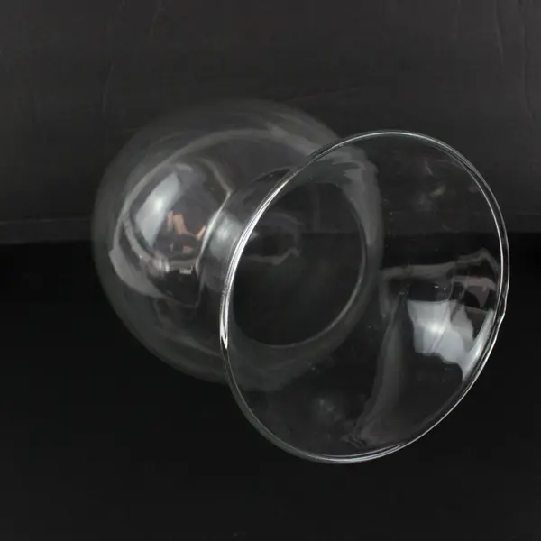 Lot of 2 Clear Glass Trumpet Bulb Vases Floral Centerpiece Wedding Decor