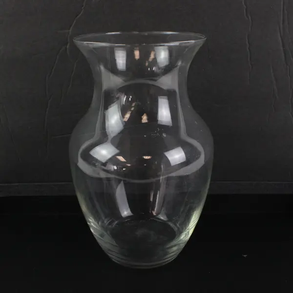Lot of 2 Clear Glass Trumpet Bulb Vases Floral Centerpiece Wedding Decor