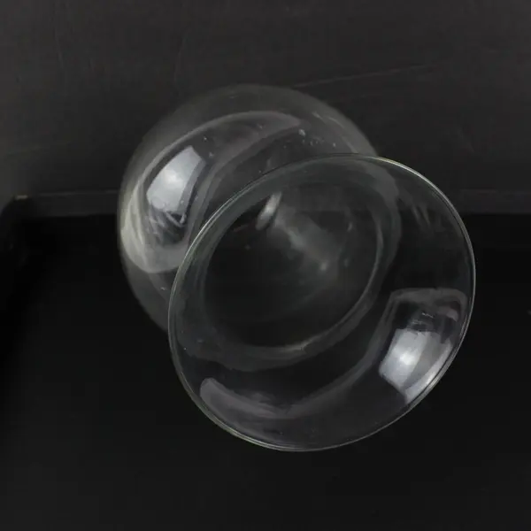 Lot of 2 Clear Glass Trumpet Bulb Vases Floral Centerpiece Wedding Decor