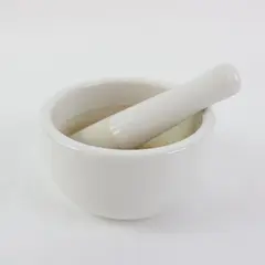 IKEA White Ceramic Mortar Pestle Spice Herb Grinder Used
