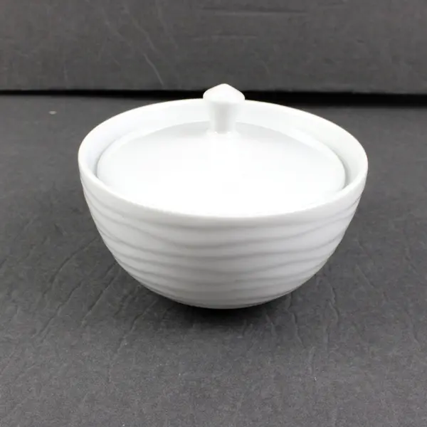 Dansk Glace White Porcelain Sugar Bowl With Lid