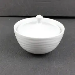 Dansk Glace White Porcelain Sugar Bowl With Lid