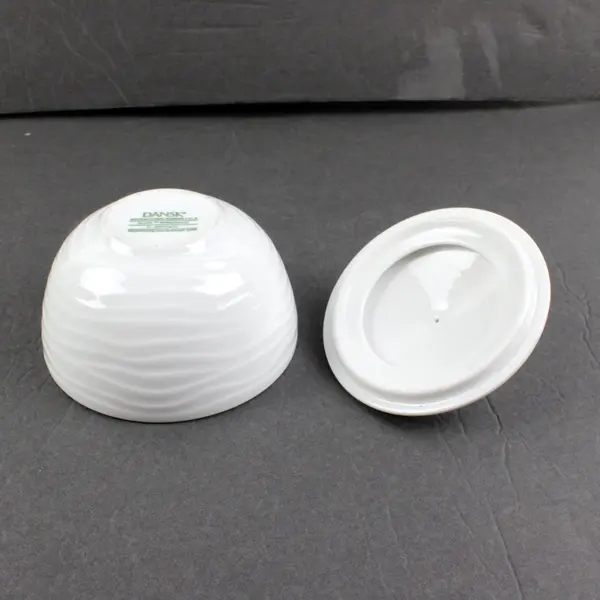 Dansk Glace White Porcelain Sugar Bowl With Lid