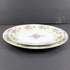 Set of 2 Thomas Bavaria Florabella Floral Oval Serving Platters Gold Trim