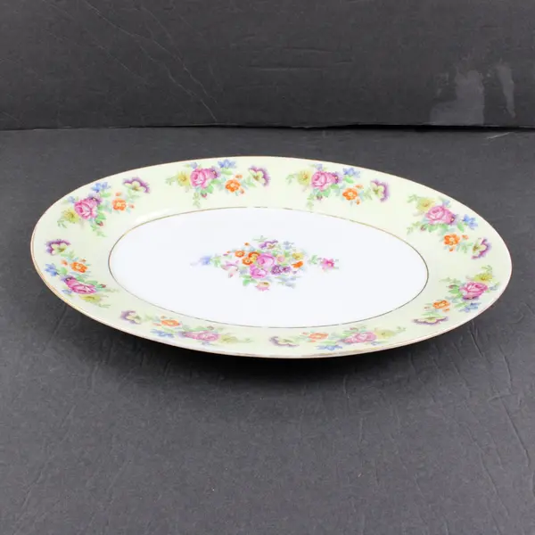 Set of 2 Thomas Bavaria Florabella Floral Oval Serving Platters Gold Trim