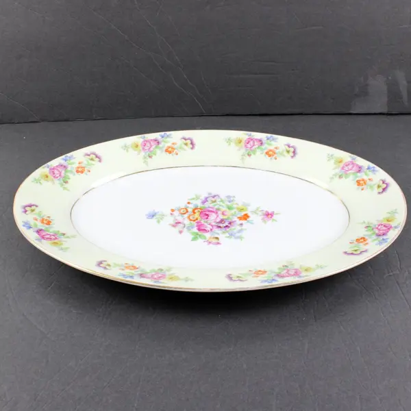 Set of 2 Thomas Bavaria Florabella Floral Oval Serving Platters Gold Trim
