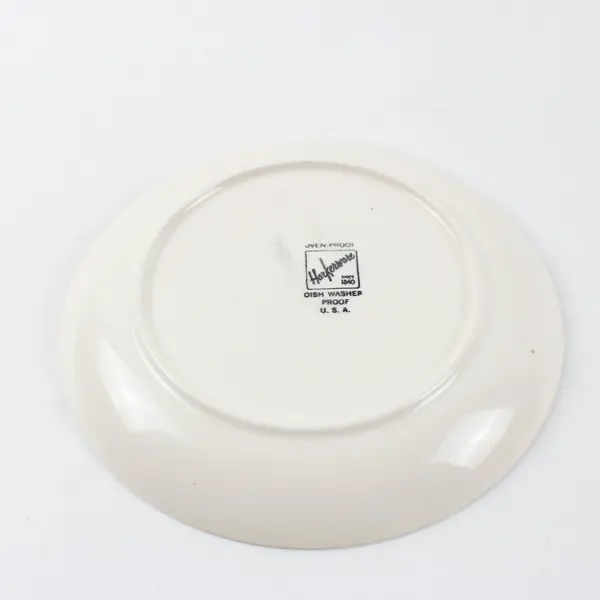 Set of 4 Harkerware Coronet Aqua Blue Atomic Leaf Salad Plates