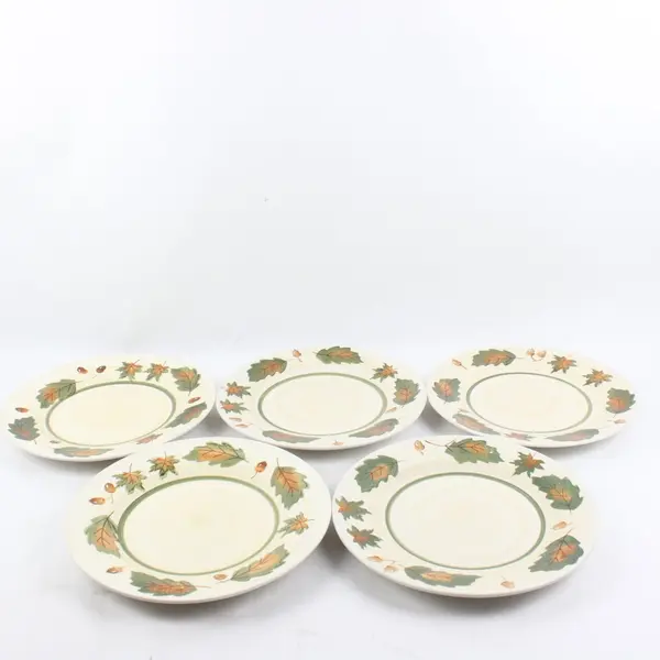 Set of 5 Royal Norfolk Autumn Leaves Dinner Plates