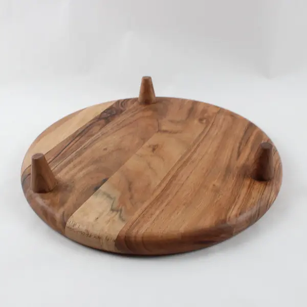  Lemon Print Wooden Cake Stand Raised Legs